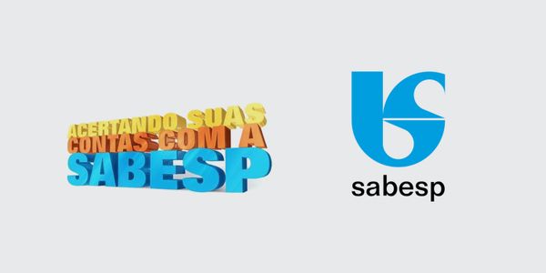 Logomarca do mutirão Acertando suas contas com a SABESP ao lado da marca oficial da empresa